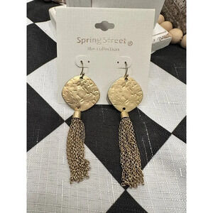 Spring Street Nordstrom Gold color Dangle Earrings dressy casual